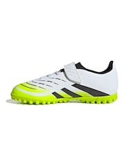 adidas White/Lemon Kids Predator Club Hook and Loop Turf Boots - Image 11 of 12