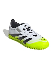 adidas White/Lemon Kids Predator Club Hook and Loop Turf Boots - Image 2 of 12