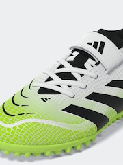 adidas White/Lemon Kids Predator Club Hook and Loop Turf Boots - Image 3 of 12