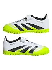adidas White/Lemon Kids Predator Club Hook and Loop Turf Boots - Image 6 of 12