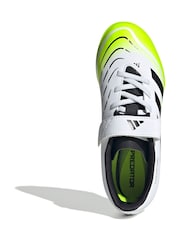 adidas White/Lemon Kids Predator Club Hook and Loop Turf Boots - Image 8 of 12