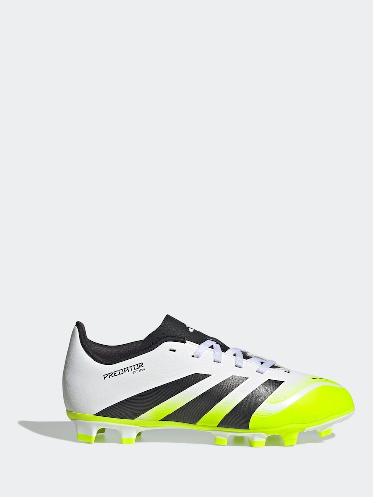 adidas White/Lemon Kids Predator Club Firm/Multi-Ground Boots - Image 1 of 10