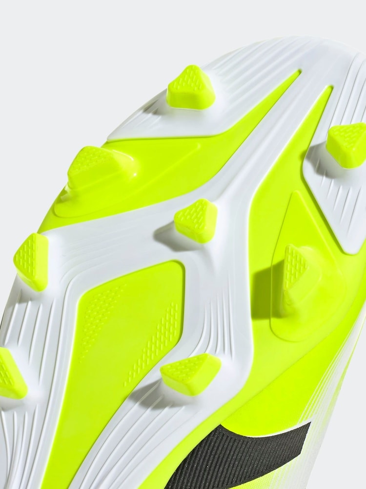 adidas White/Lemon Kids Predator Club Firm/Multi-Ground Boots - Image 10 of 10