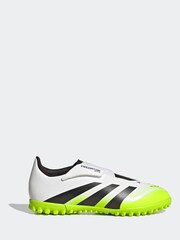 adidas White/Lemon Kids Predator Club Hook and Loop Turf Boots - Image 1 of 12