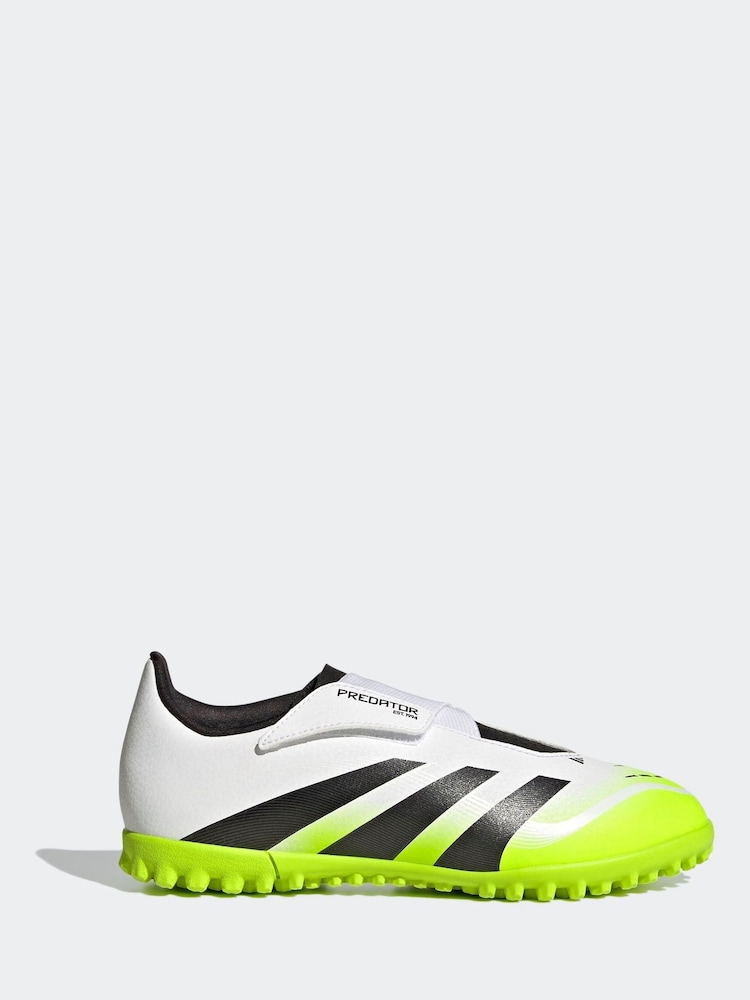 adidas White/Lemon Kids Predator Club Hook and Loop Turf Boots - Image 1 of 12