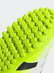 adidas White/Lemon Kids Predator Club Hook and Loop Turf Boots - Image 10 of 12