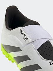 adidas White/Lemon Kids Predator Club Hook and Loop Turf Boots - Image 12 of 12