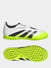 adidas White/Lemon Kids Predator Club Hook and Loop Turf Boots - Image 5 of 12