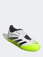 adidas White/Lemon Kids Predator Club Hook and Loop Turf Boots - Image 9 of 12