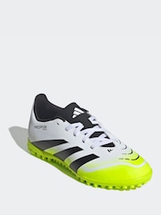 adidas White/Lemon Kids Predator Club Turf Boots - Image 3 of 12