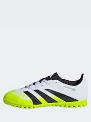 adidas White/Lemon Kids Predator Club Turf Boots - Image 6 of 12