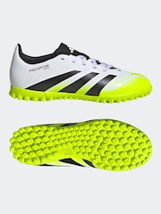 adidas White/Lemon Kids Predator Club Turf Boots - Image 7 of 12