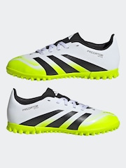 adidas White/Lemon Kids Predator Club Turf Boots - Image 8 of 12