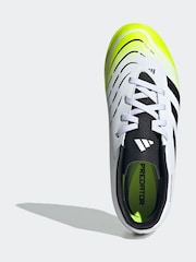 adidas White/Lemon Kids Predator Club Turf Boots - Image 9 of 12