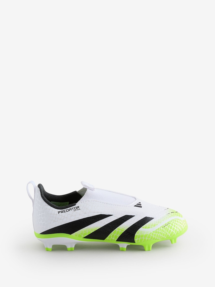 adidas White/Lemon Kids Predator League Laceless Firm/Multi Ground Boots - Image 1 of 1
