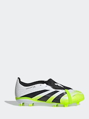 adidas White/Lemon Kids Predator League Fold-Over Tongue Firm/Multi Ground Boots - Image 1 of 10