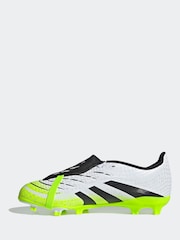 adidas White/Lemon Kids Predator League Fold-Over Tongue Firm/Multi Ground Boots - Image 2 of 10