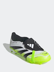adidas White/Lemon Kids Predator League Fold-Over Tongue Firm/Multi Ground Boots - Image 4 of 10