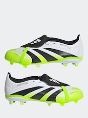 adidas White/Lemon Kids Predator League Fold-Over Tongue Firm/Multi Ground Boots - Image 6 of 10