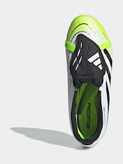 adidas White/Lemon Kids Predator League Fold-Over Tongue Firm/Multi Ground Boots - Image 8 of 10