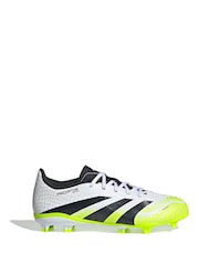 adidas White/Lemon Kids Predator League Firm/Multi Ground Boots - Image 1 of 10