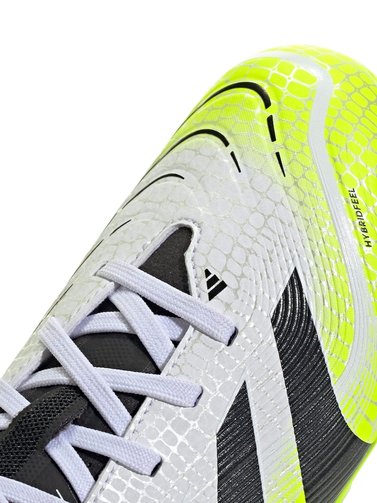 adidas White/Lemon Kids Predator League Firm/Multi Ground Boots - Image 10 of 10