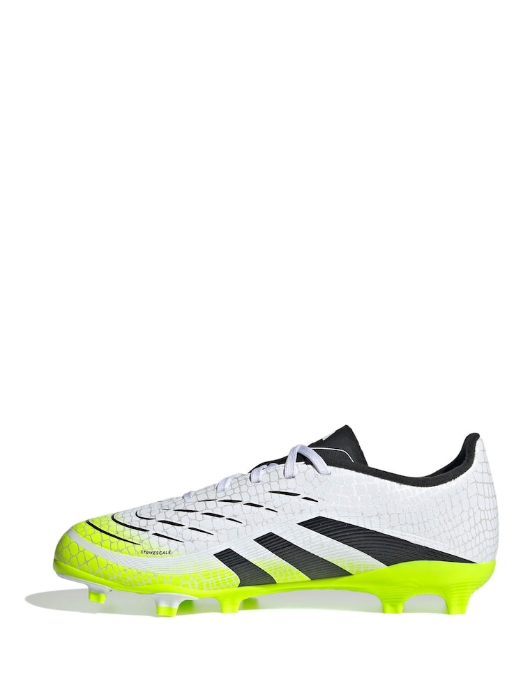 adidas White/Lemon Kids Predator League Firm/Multi Ground Boots - Image 2 of 10