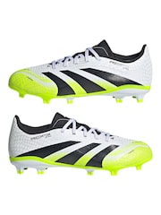 adidas White/Lemon Kids Predator League Firm/Multi Ground Boots - Image 4 of 10