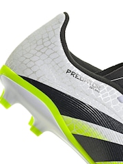adidas White/Lemon Kids Predator League Firm/Multi Ground Boots - Image 9 of 10