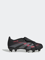 adidas Black/Grey Kids Predator League Fold Over Tongue Soft Ground Boots - Image 1 of 9