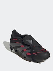adidas Black/Grey Kids Predator League Fold Over Tongue Soft Ground Boots - Image 3 of 9