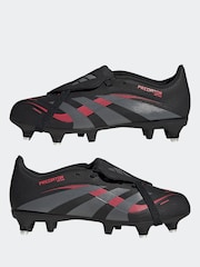 adidas Black/Grey Kids Predator League Fold Over Tongue Soft Ground Boots - Image 5 of 9