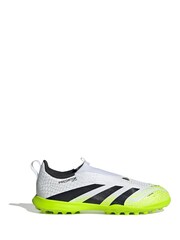 adidas White/Lemon Kids Predator League Laceless Turf Boots - Image 1 of 9