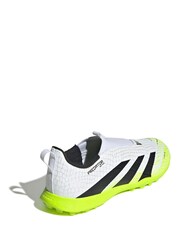 adidas White/Lemon Kids Predator League Laceless Turf Boots - Image 4 of 9