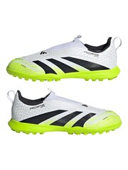 adidas White/Lemon Kids Predator League Laceless Turf Boots - Image 5 of 9