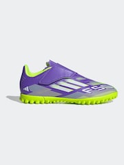 adidas Purple/White Kids F50 Club Hook and Loop Firm/Multi Ground Boots - Image 1 of 11