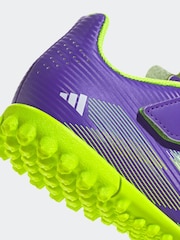 adidas Purple/White Kids F50 Club Hook and Loop Firm/Multi Ground Boots - Image 10 of 11