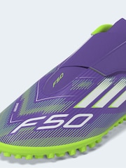 adidas Purple/White Kids F50 Club Hook and Loop Firm/Multi Ground Boots - Image 11 of 11