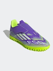adidas Purple/White Kids F50 Club Hook and Loop Firm/Multi Ground Boots - Image 3 of 11