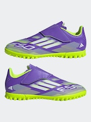 adidas Purple/White Kids F50 Club Hook and Loop Firm/Multi Ground Boots - Image 5 of 11