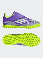 adidas Purple/White Kids F50 Club Hook and Loop Firm/Multi Ground Boots - Image 6 of 11