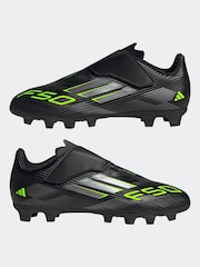 adidas Black/Grey Kids F50 Club Hook and Loop Firm/Multi Ground Boots - Image 4 of 12