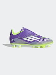 adidas Purple/White Kids F50 Club Hook and Loop Firm/Multi Ground Boots - Image 1 of 11