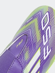 adidas Purple/White Kids F50 Club Hook and Loop Firm/Multi Ground Boots - Image 10 of 11