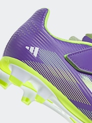 adidas Purple/White Kids F50 Club Hook and Loop Firm/Multi Ground Boots - Image 11 of 11