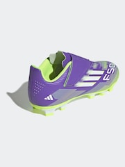 adidas Purple/White Kids F50 Club Hook and Loop Firm/Multi Ground Boots - Image 5 of 11