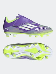 adidas Purple/White Kids F50 Club Hook and Loop Firm/Multi Ground Boots - Image 7 of 11