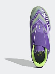 adidas Purple/White Kids F50 Club Hook and Loop Firm/Multi Ground Boots - Image 8 of 11