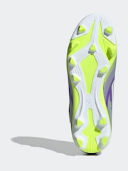 adidas Purple/White Kids F50 Club Hook and Loop Firm/Multi Ground Boots - Image 9 of 11