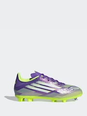 adidas Purple/White Kids F50 League Firm/Multi Ground Boots - Image 1 of 12